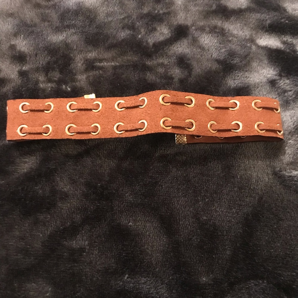 4/$15 Leather choker with adjustable closure